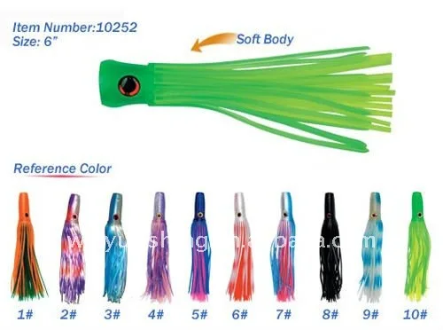 Soft PVC Chugger Lure Offshore Trolling Fishing Lures Soft Plastic Fishing Lures Big Game Fishing Tackle