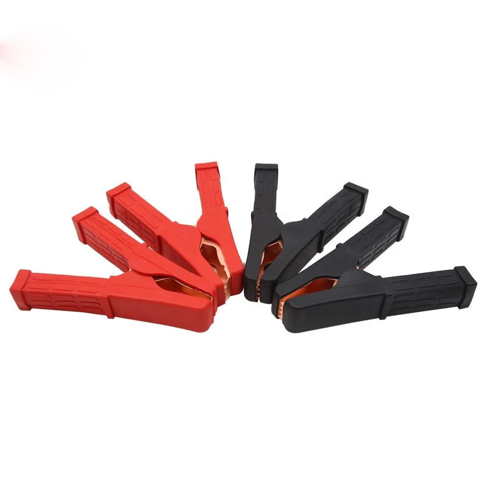 200a insulated Clamps copper car battery Alligator test cable clip rojo/ 