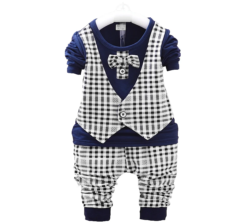 European Style Plaid bow tie tops pant toddler boy suits baby wedding suit suits for baby