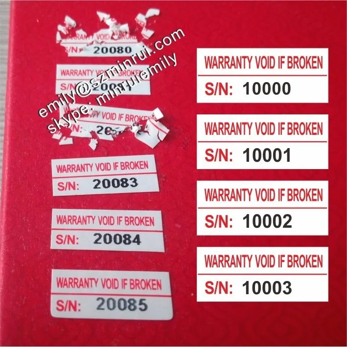 2sheets/208pcs Warranty Void If Damaged Protection Security Sticker Seal JH