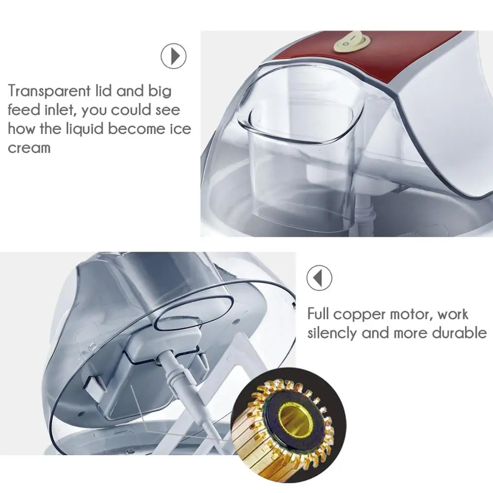KIDY Ice Cream Machine Automatic Mini Fruit Ice Cream Maker for Home DIY Homemade Cream Makers