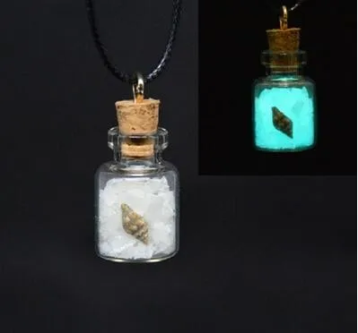Miniature GLOW in dark Orange Fairy sand Hourglass Pendant charm Necklace 1 Pc 
