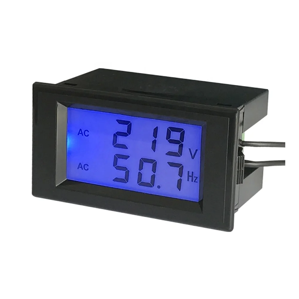 Voltage Completely Closed Design High Presision Two-Wire Volt Meter AC Current Frequency LCD Screen AC80-300V White Shell 