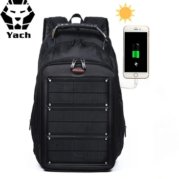 Designer men's business port smart school charging back pack custom bagpack bag laptop USB hiking power panel solar backpack