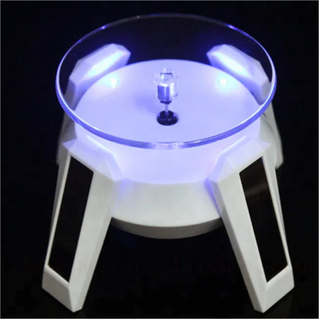 Solar Power Battery 360 Rotating Turntable Display Stand Necklace Bracelet  Jewelry Phone Turn Table Plate