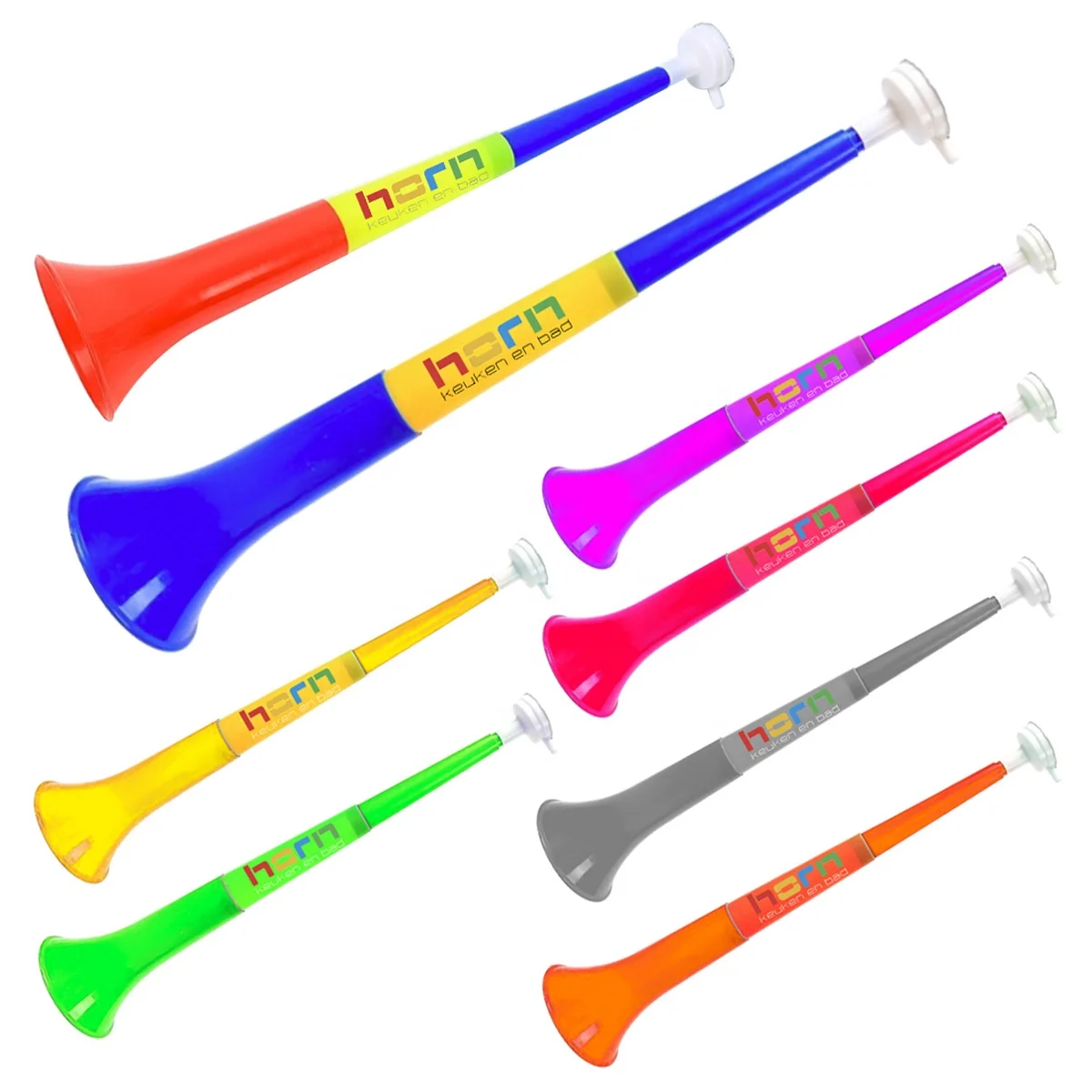 可伸缩的3节彩色塑料长助威喇叭派对噪音制造商空气喇叭婚礼恩惠吹玩