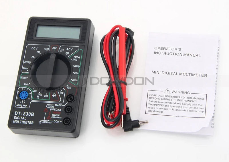 LCD Digital Voltmeter Ammeter Ohm Multimeter DT830B