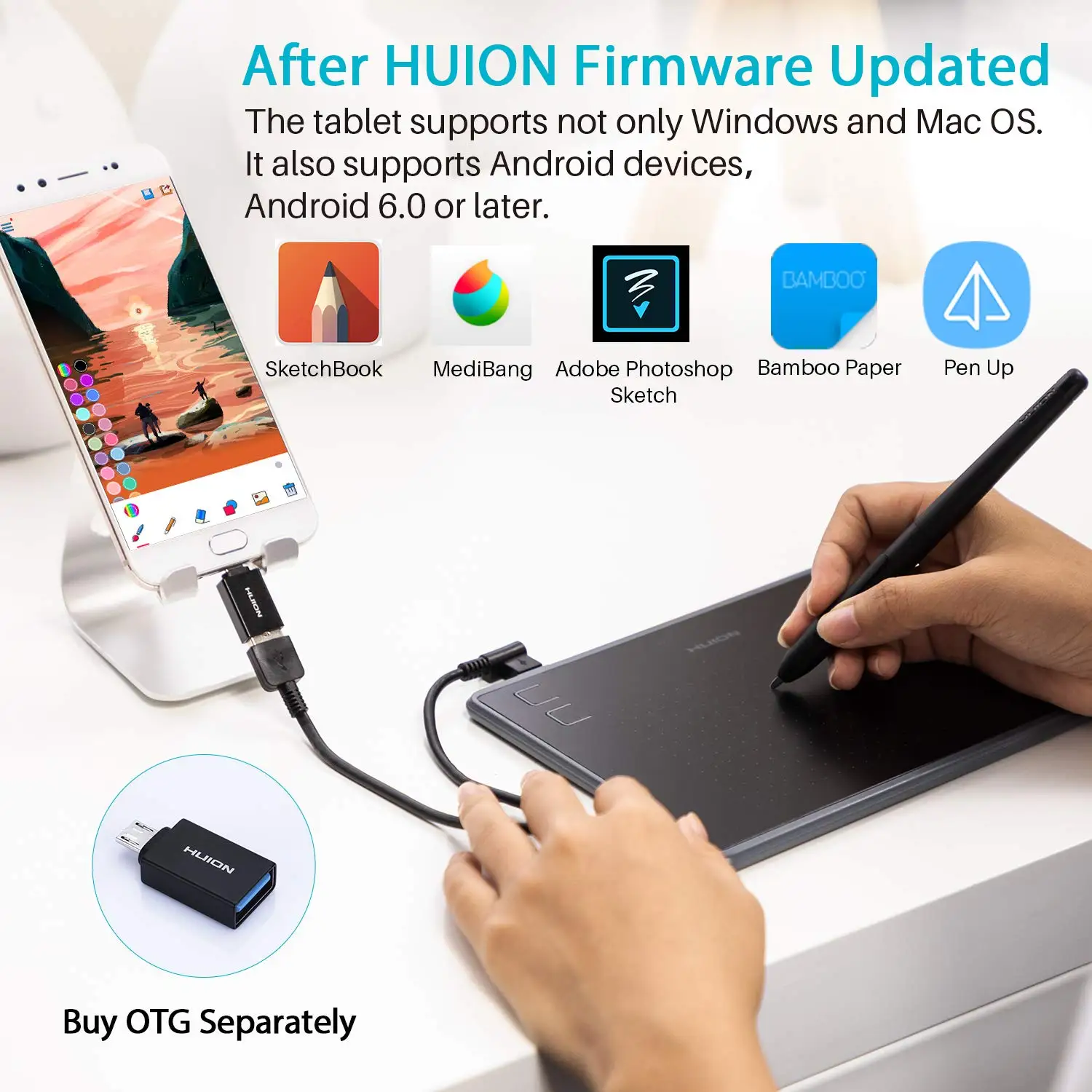 Hot Selling Huion H430P Drawing Device Graphic Pen Tablet Small  Working Area Tablette Graphique