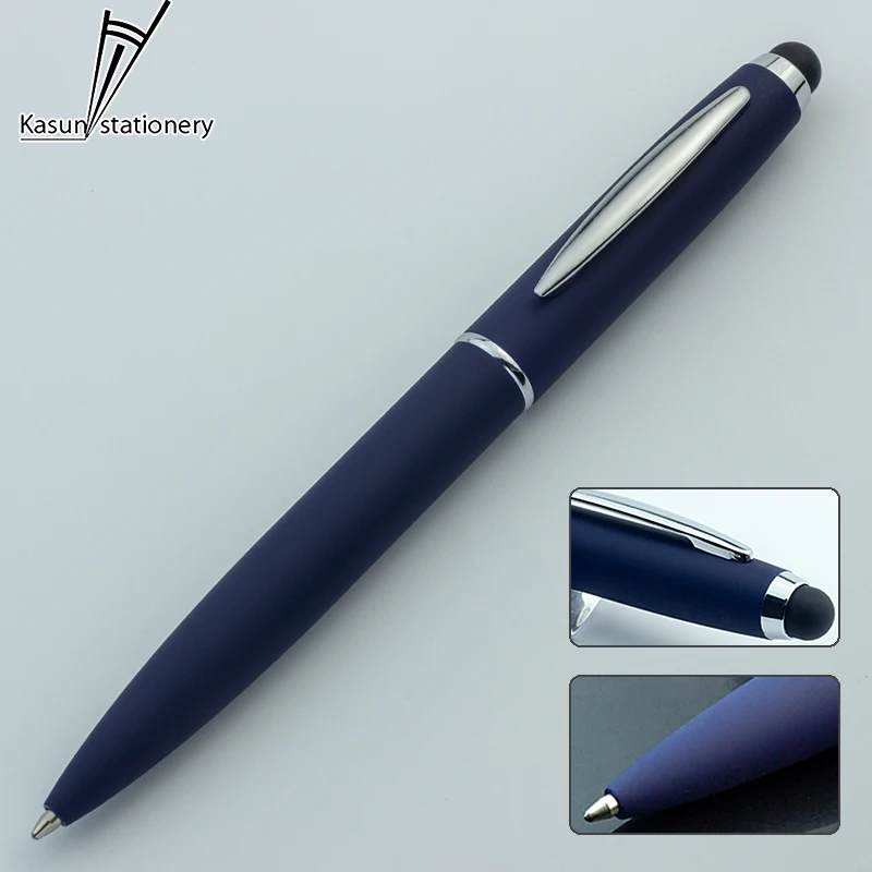Soft Touch Good Writing Custom logo Metal Ballpoint Pens Roller Pen with Stylus Touch Screen for Phone Laptop