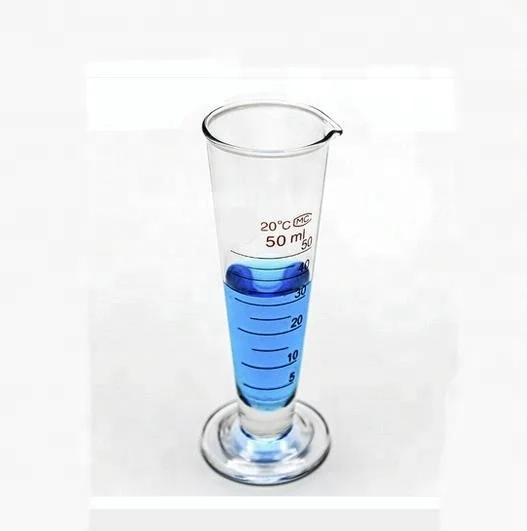 lab 50ml glass conical graduated measuring