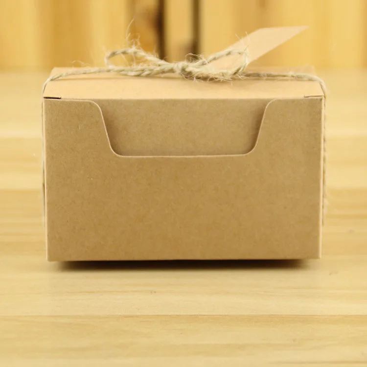 Big Size Kraft Paper Box Customizable Kraft Gift Paper Box with String