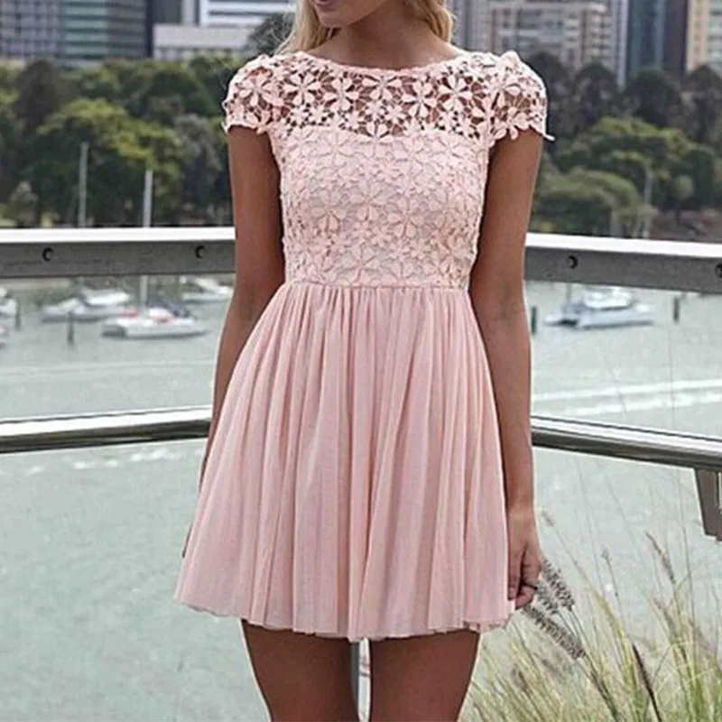 Розовое Короткое Платье