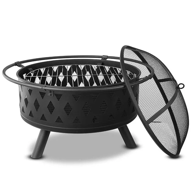 Firepit Brazier Round Fireplace Winter Firewood Fire Pit Outdoor Bbq