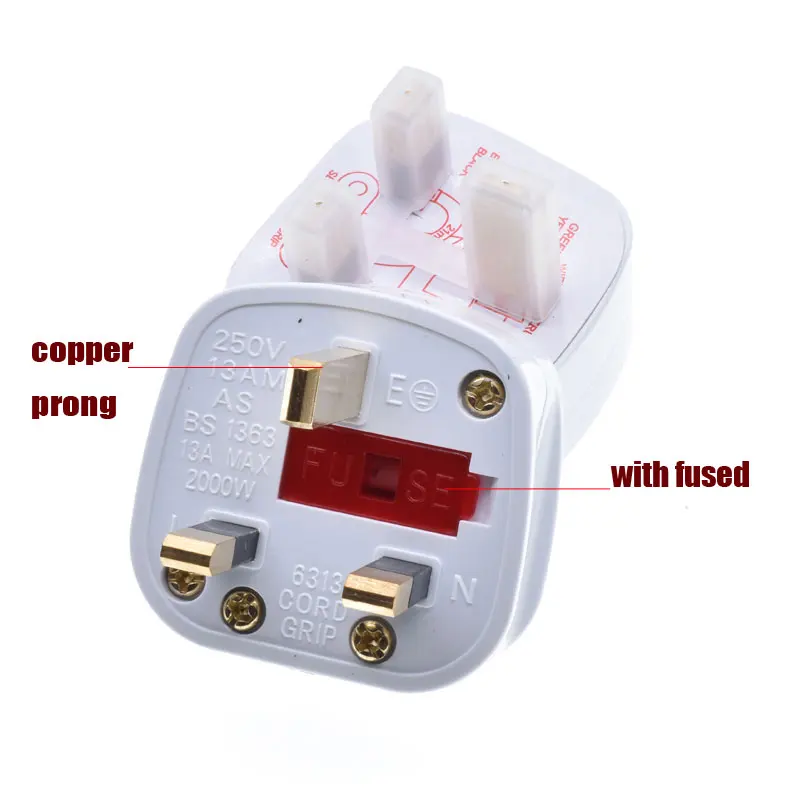 13a Plug Top Bs 3 Pin Type G England Saudi Arabia Dubai Singapore Qatar