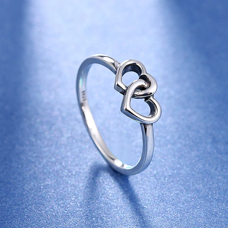 925 Sterling Silver Heart Shape Beautiful Girls Women Ring