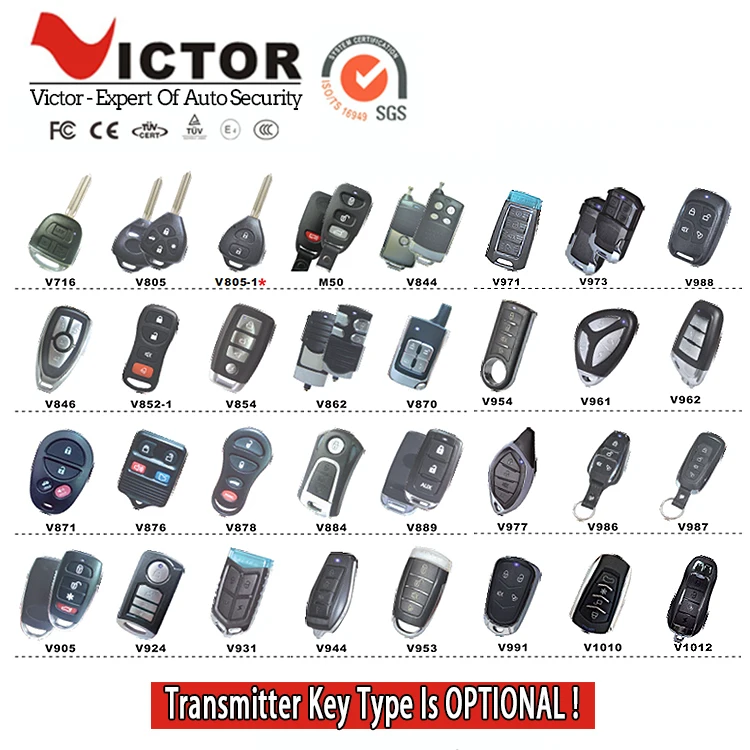 Auto Car Alarm Canbus with Power Window Output Car Alarm for European Market