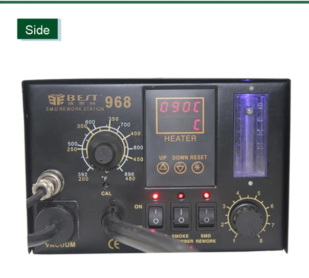 BEST 968 Quality Intelligent 2 in 1 Hot Air Gun Soldering Desoldering Rework Station