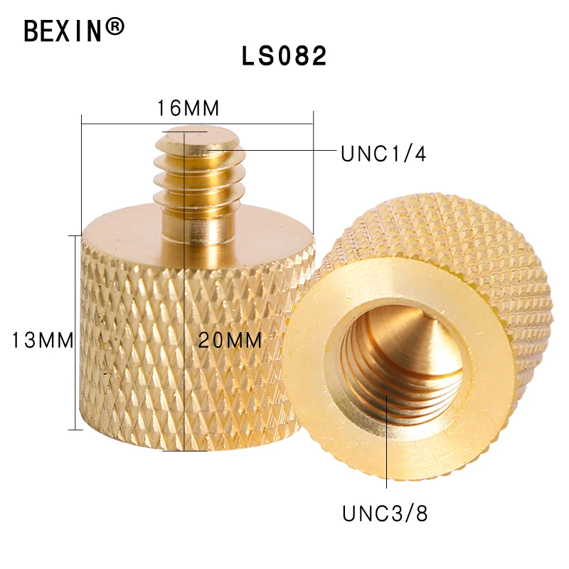 3/8-16 To 1/4-20 Special Knurled Thumb Brass Fixing Adapter Screw Bolt ...