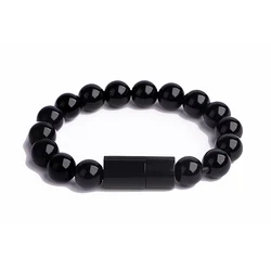 Креативные USB-кабели для передачи данных браслет с бусинами USB-кабель для зарядного устройства