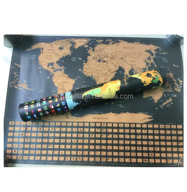 Роскошный постер на карте мира с флагом страны