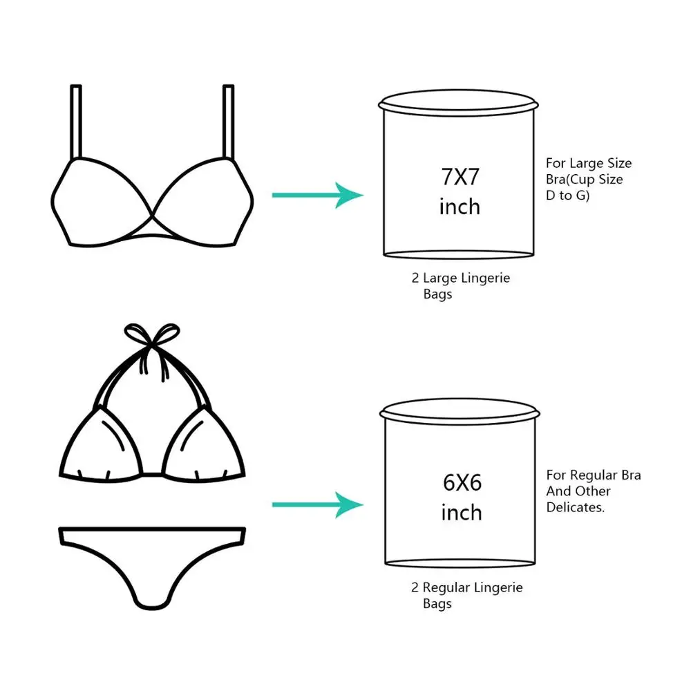 InsideSmarts Delicates Laundry Wash Bags for Lingerie, Bras