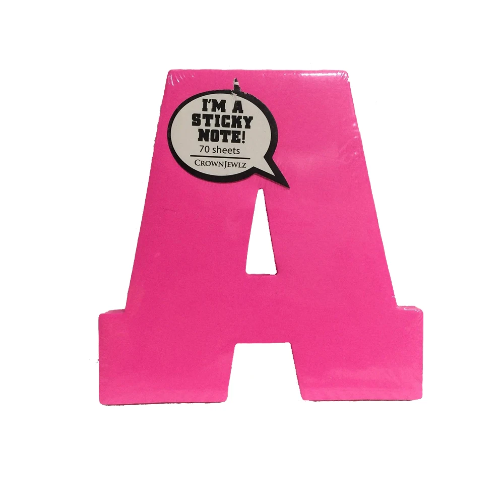 Custom Alphabet Letter Shaped Numbered Sticky Notes on