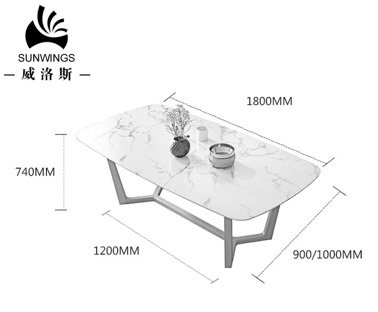 Wood Dining Room Table Set Home Furniture Ash with Marble Top Wooden Legs New Modern dining table set