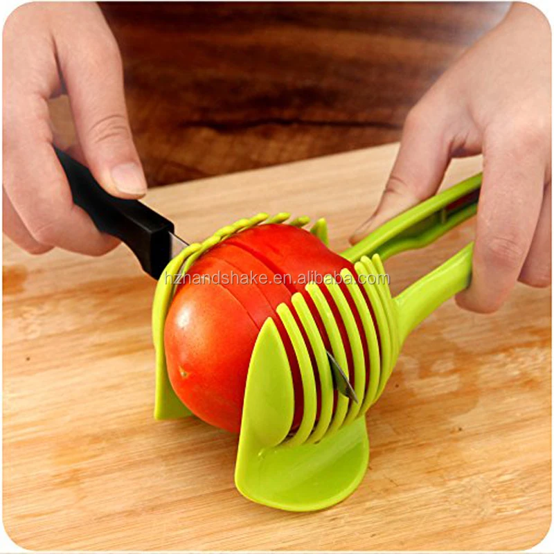 1pc Plastic Fruit Slicer, Minimalist Red Tomato Slicer For Kitchen