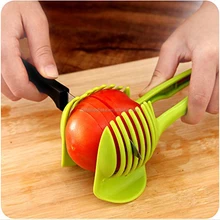 Tomato Slicer Multifunctional Handheld Tomato Round Slicer Fruit Vegetable Cutter Lemon Slicer House Hold ABS Green 18.5 X 8 CM