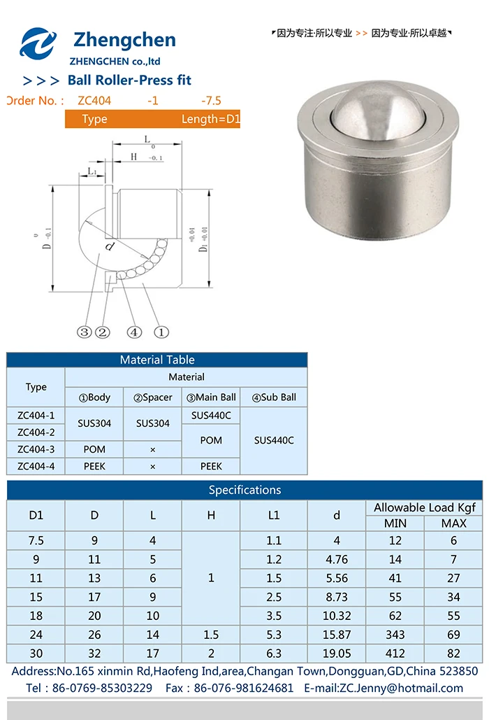 product customized supplier zbcha ball rollers linear bushing ball transfers ball nose pom roller units-41