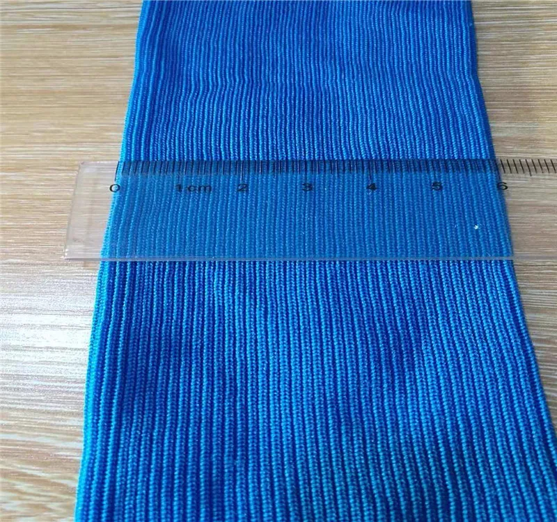 100 Polyester Double Knit Seamless Tubular Blue Rib Fabric