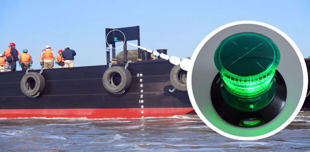Безопасный сигнал для лодки, Солнечный светодиодный морской навигационный фонарь