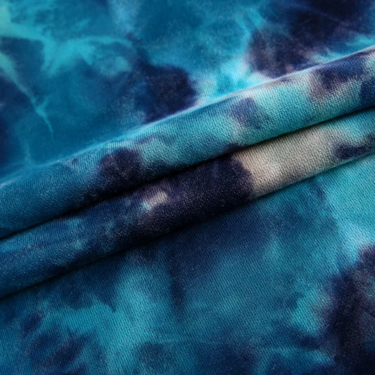 Multicolor Printed CVC Plain Custom Digital Print Knit Stretch Cotton Terry Cloth Fabric for Hoodie