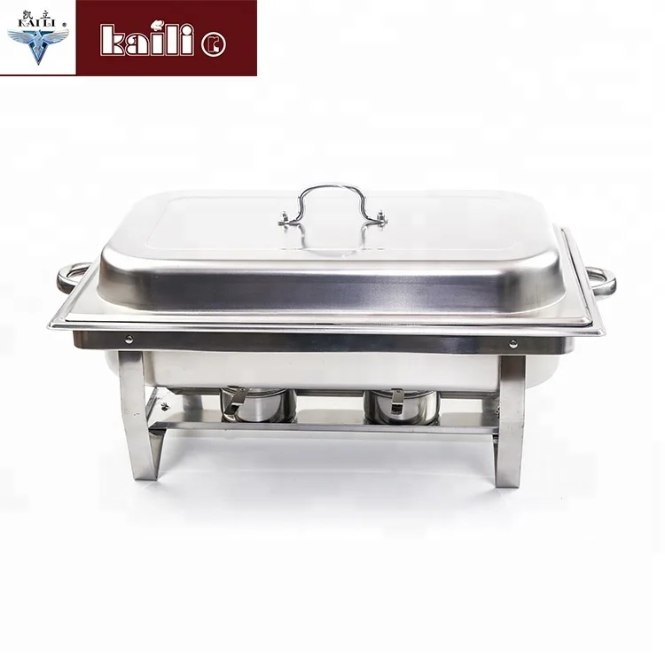 Silver Metal Two Containers Products Cheap Buffet Food Warmer