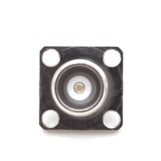 RF Coaxial TNC Female Panel Mount Connector 4 Holes 1 Pin Brass Custom Solder Pot Terminal Solder Flange RF Connector