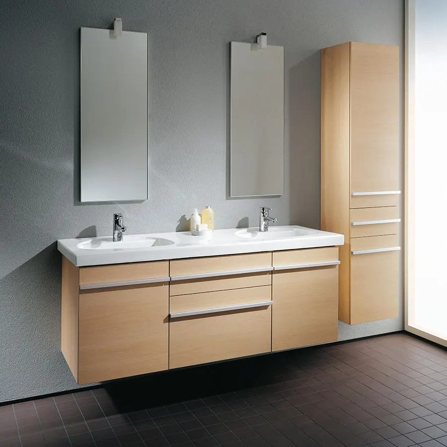 Wood Grain Simple Bathroom Dressing Vanity Design With Double Sink Buy Bathroom Vanity Designs