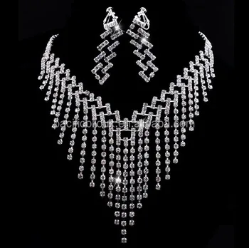 indian polki bridal earrings set jewelry set tassel crystal silver jewelry set formal wedding jewellery