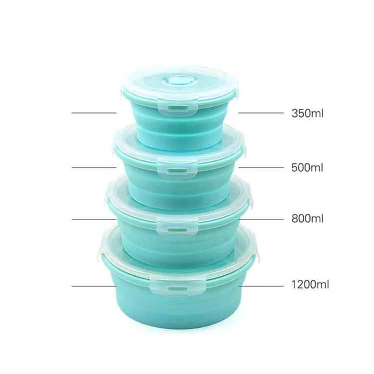 Prep Storage Bowls with Lids Silicone Collapsible Food Storage Container Silicone Lunch Boxes
