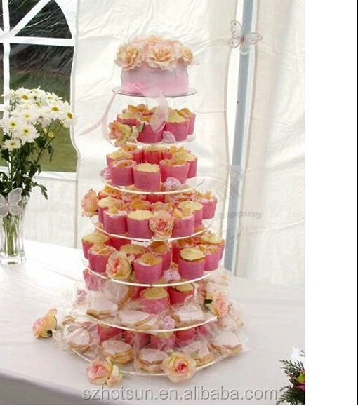 5/7 Ebenen Kuchen Cupcake Stand Turm Acryl Geburtstag Hochzeit Party Display 
