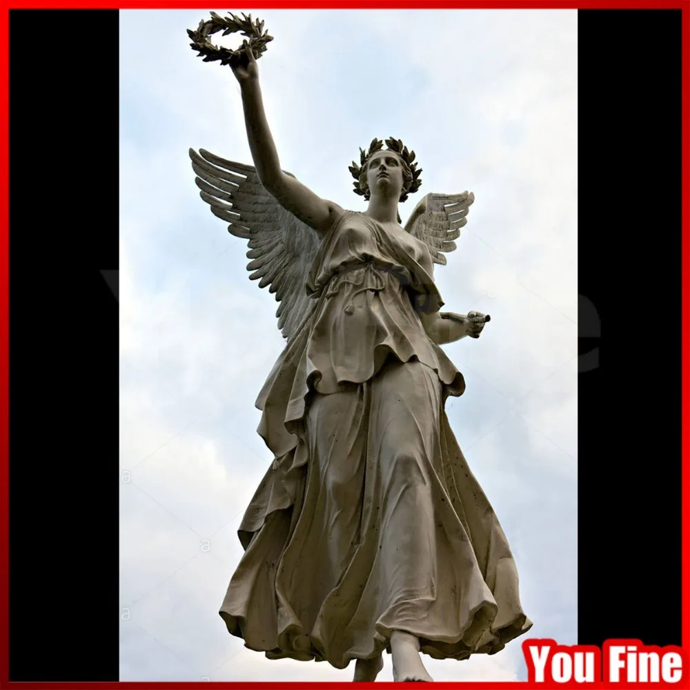 Marble Floating Victoria Sculpture Life Size Stone Angel Statue Schwerin Palace for Sale