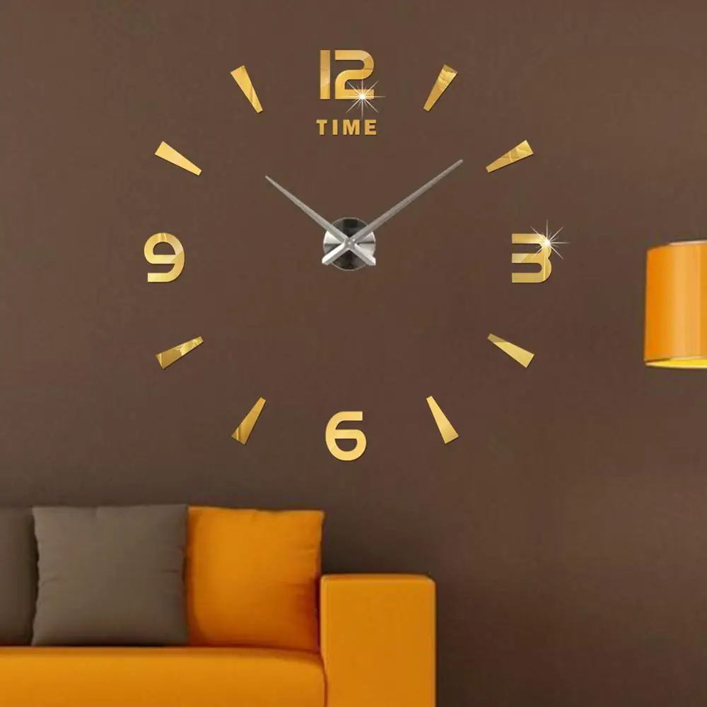 Room Novelty sticker 3D frameless  Diy  Home Clock Wall