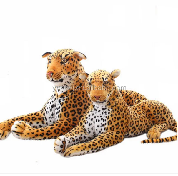 Free Sample Realistic Plush Leopard Stuffed Animal Toy Big Size Simulation Leopard Plush Toy Custom Stuffed Wild Animal Plush