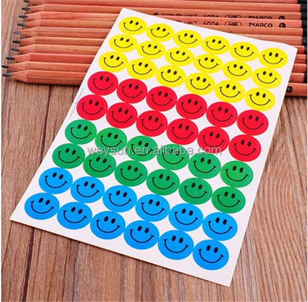 6  Smile Face Children Reward Merit Praise Stickers for School party AD 
