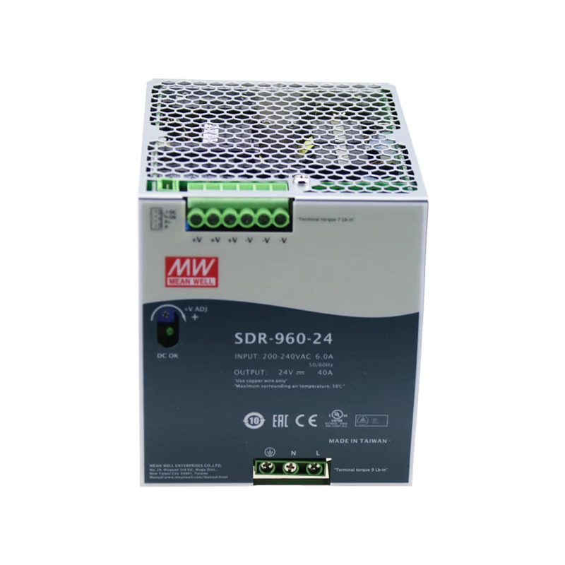 Mean Well SDR-960-24 960w 24v Din Rail Power Supply - 3yr Warranty