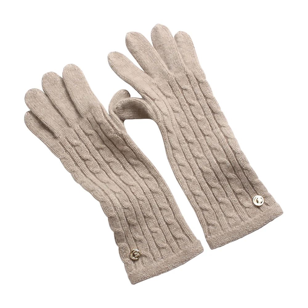 
 Вязаные теплые длинные шерстяные перчатки из чистого кашемира для сенсорных экранов  