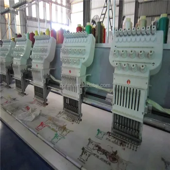 Industrial 8 head flat computer embroidery machine for digitizing jobs