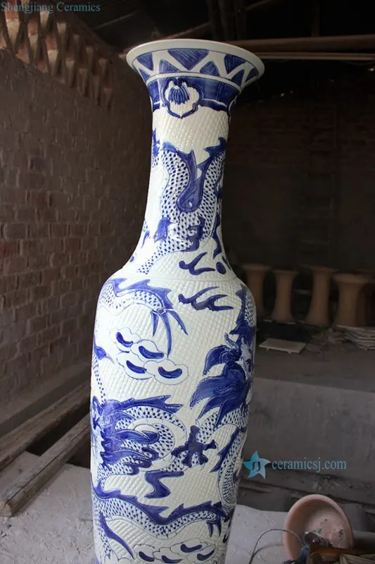 RYFJ08青と白の刻まれたドラゴンの大きなセラミック花瓶| Alibaba.com