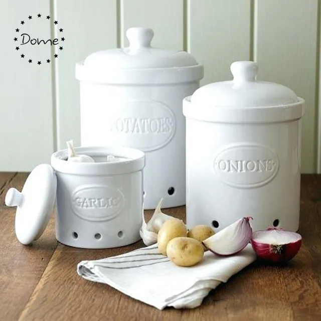 3 sets kitchen crock pantry vented