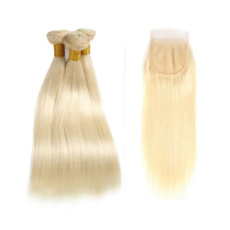 Honey Blonde Bundles With Lace Closure Straight 100 Brazilian Remy Human Hair Weft Extensions 613 Bundles With Closure Buy Honey Blonde Weave Closure Blonde Bundles With Closure 613 Bundles Closure Platinum Blonde Hair With