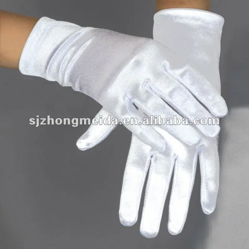 white satin gloves